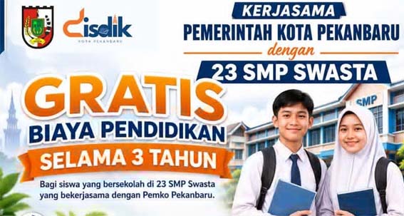 Pemko Pekanbaru Gratiskan Akses Pendidikan di 23 Sekolah Swasta